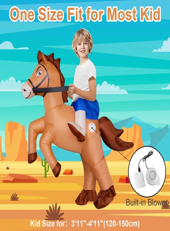 Stegosaurus Inflatable Horse Costume for Kids Halloween Riding a Horse Cowboy Costumes Funny Blow up Costumes for Boys Girls Cosplay Party - Image 2
